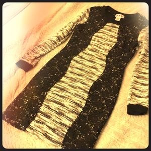 Black and Cream lacy sweater dress